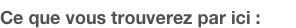 Ce que vous trouverez par ici :